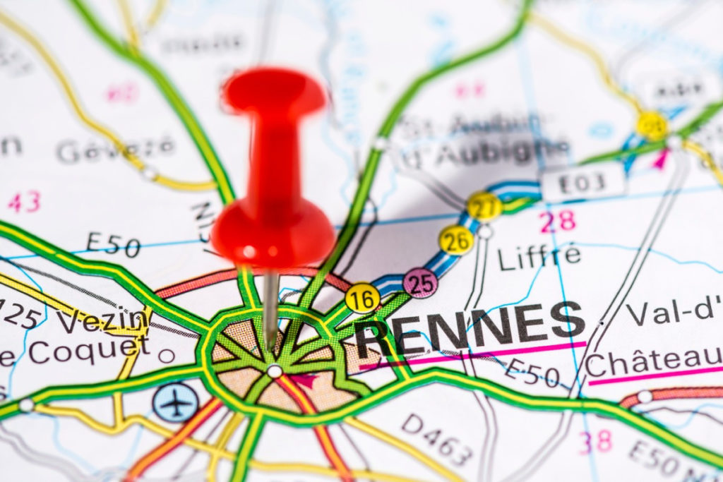 Rennes sur la carte